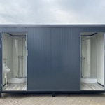 Sanitärcontainer 4 x 2 m mit Dusche und Doppel-WC – komplett ausgestatteter WC-Duschcontainer