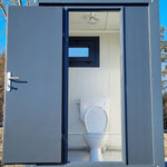 Sanitärcontainer - WC mit Waschbecken und Pissoir Anthrazit